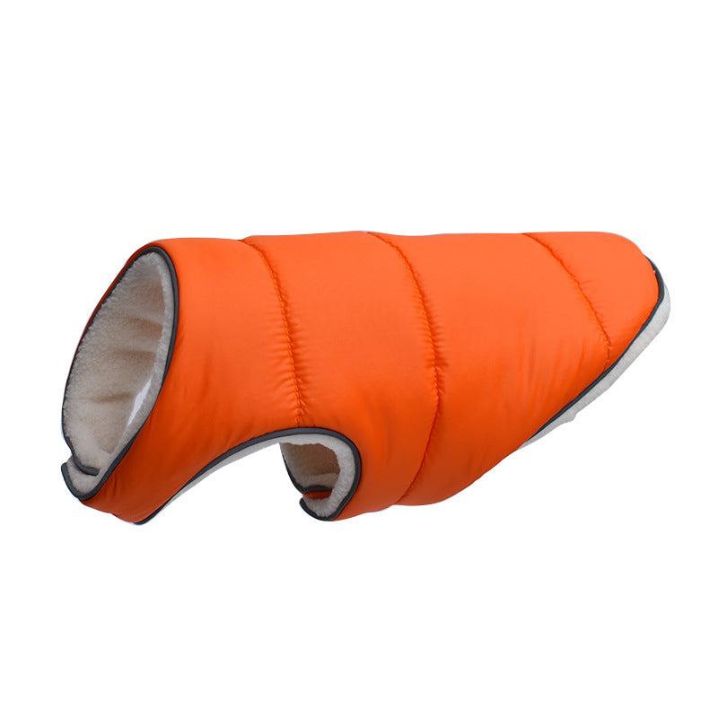 Orange padded dog jacket