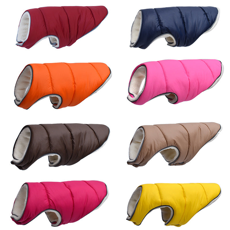 Padded dog jacket colours