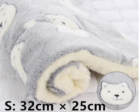 Grey bear fleece dog blanket