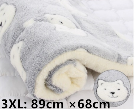 Grey bear fleece blanket rolled