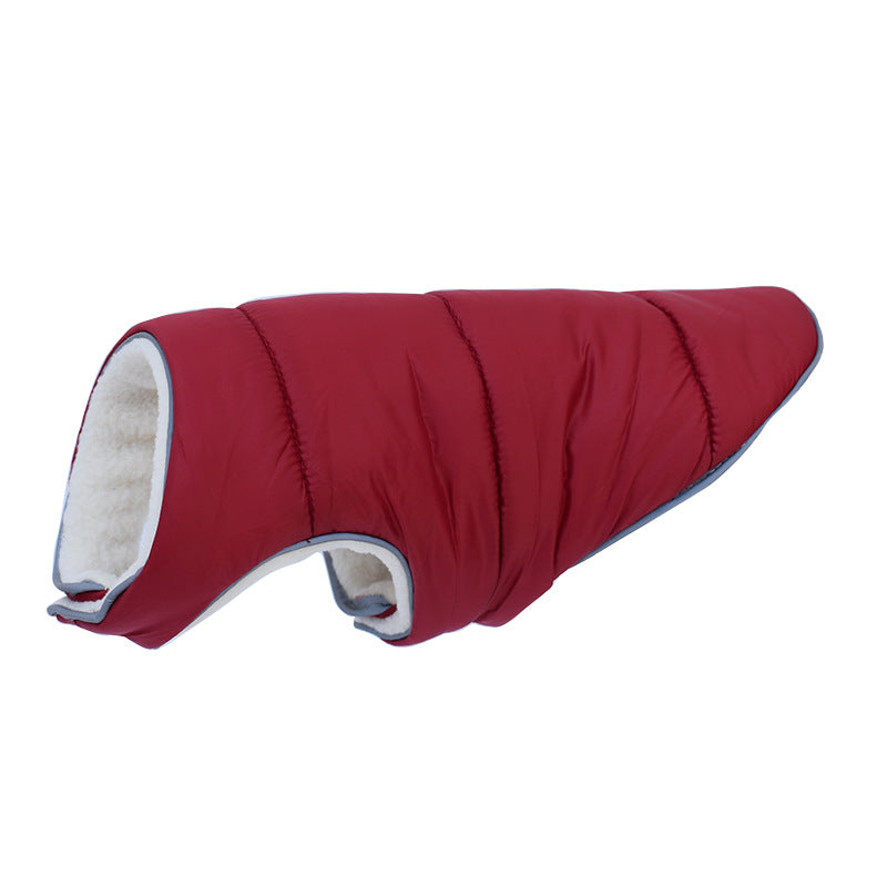 Wine red padded dog jacket