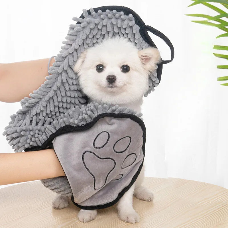 Mitt Towel dog towel with hand pockets