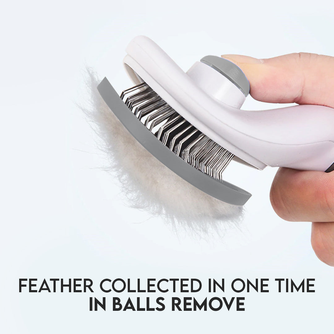 Self-cleaning grooming brush