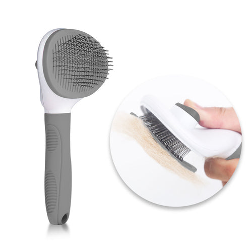 Self-cleaning grooming brush