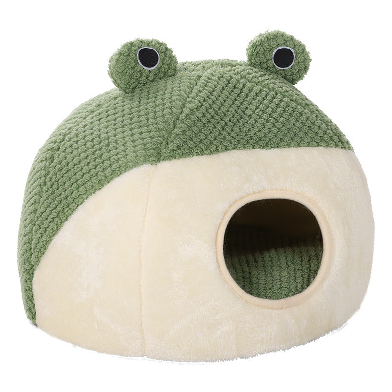 Plush Frog Dog Bed