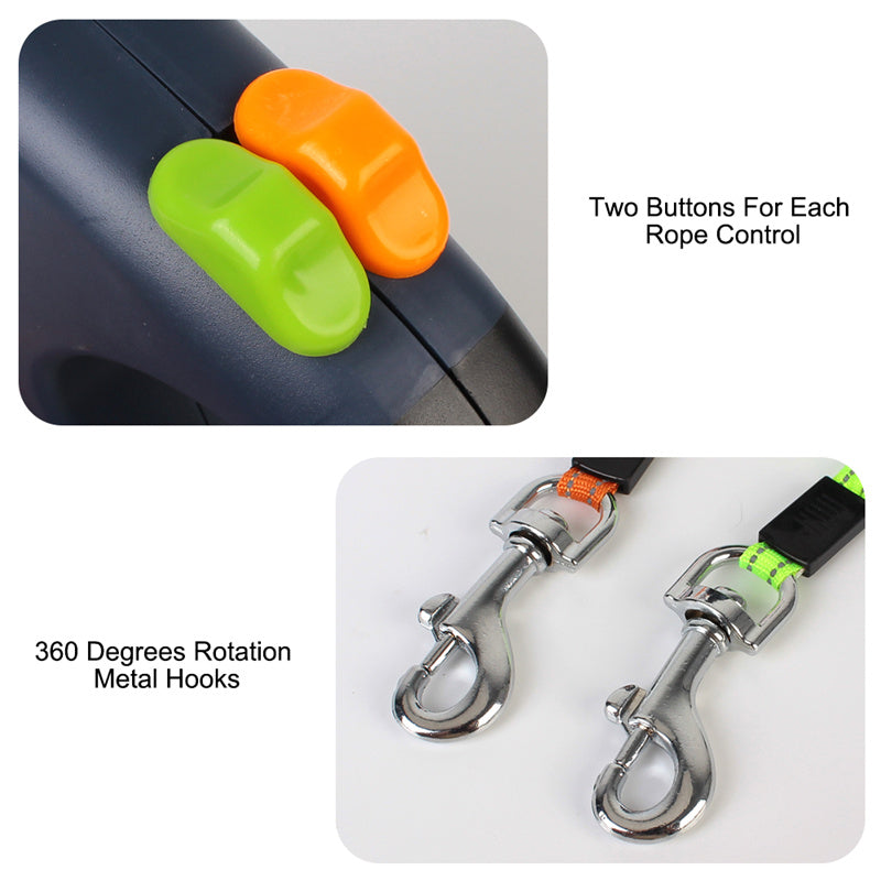 Retractable Lead for 2 Dogs