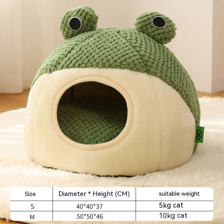 Plush Frog Dog Bed