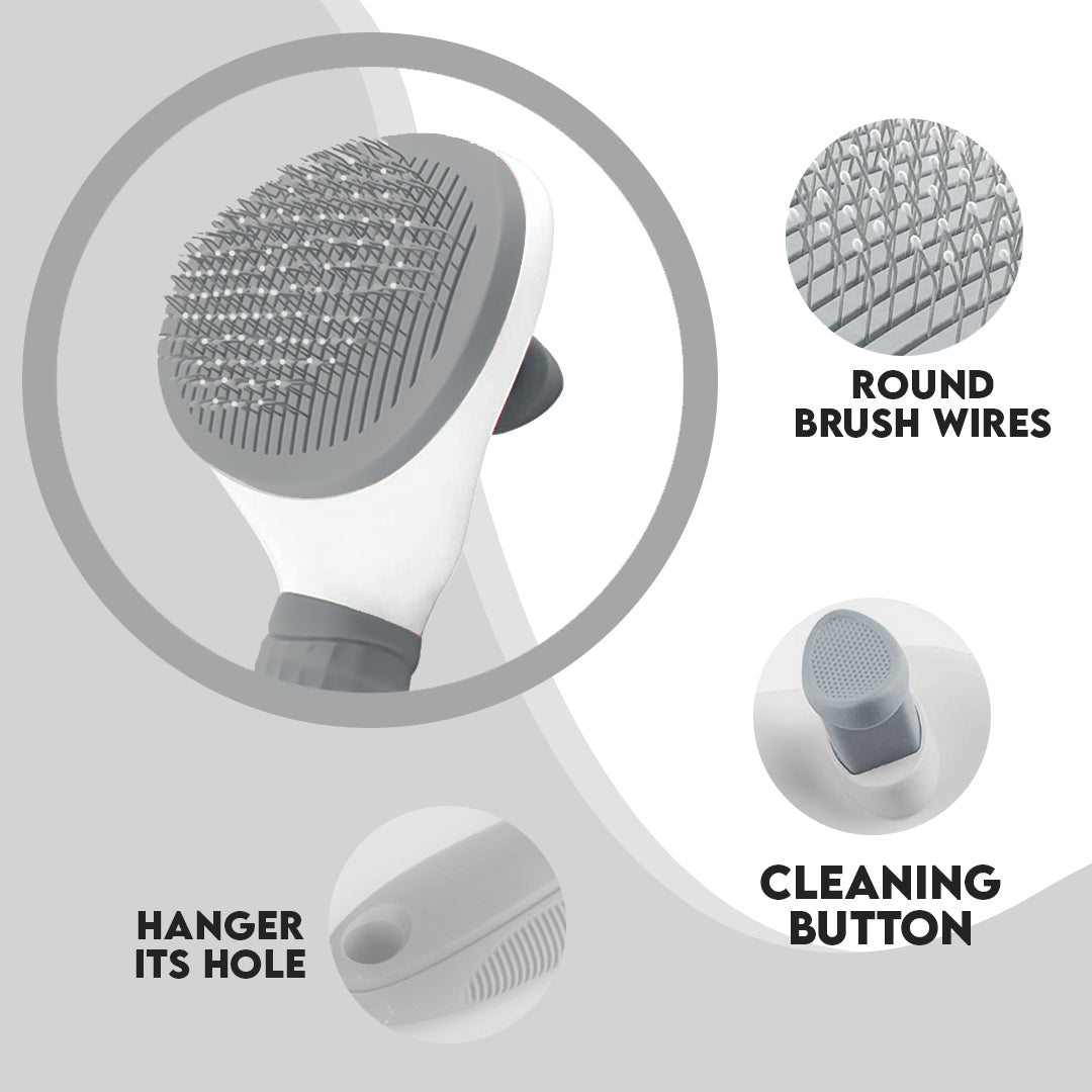 Self-cleaning grooming brush