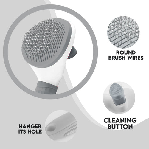 Self-cleaning grooming brush