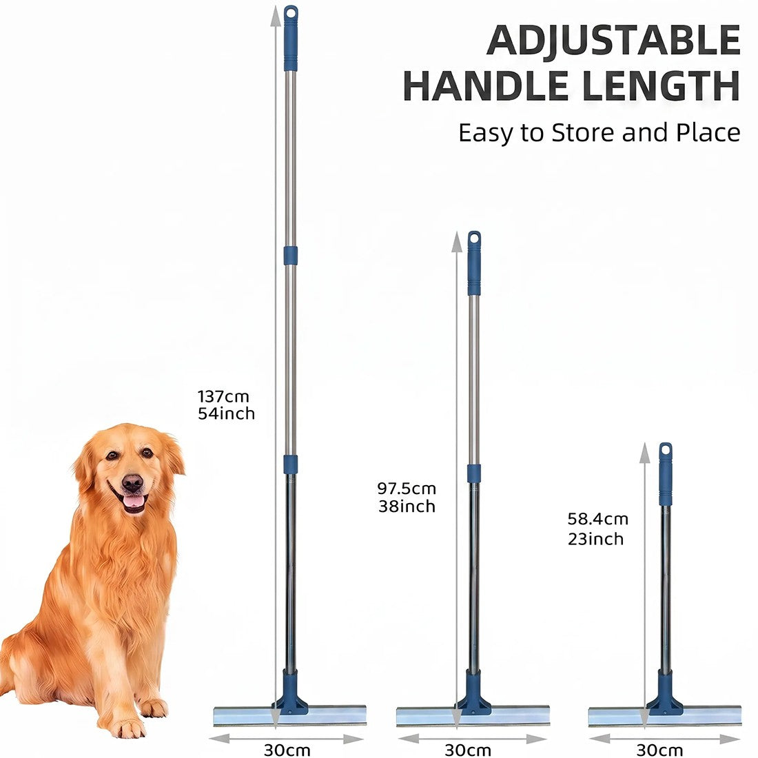 Adjustable broom handle lengths