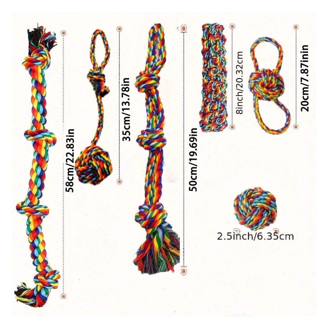 6-piece rope toy set