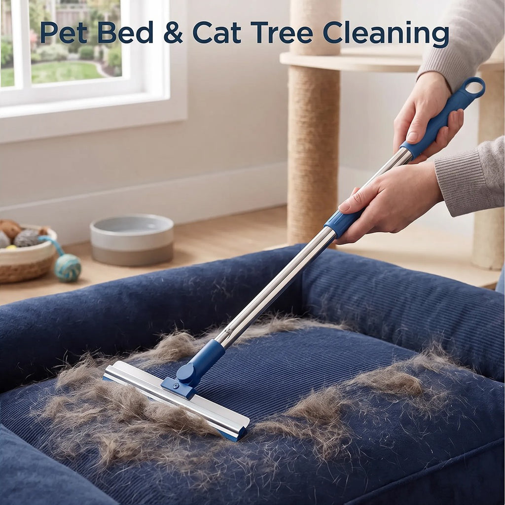Cleaning dog hair from a pet bed