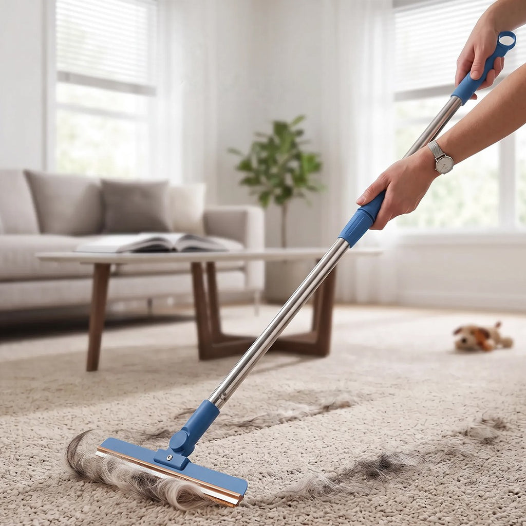 Removing dog hair from a carpet
