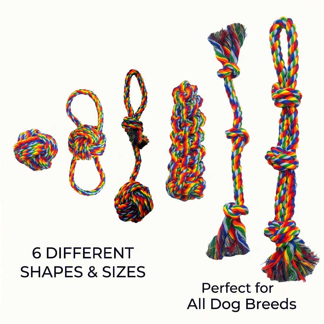 6-piece rope toy set