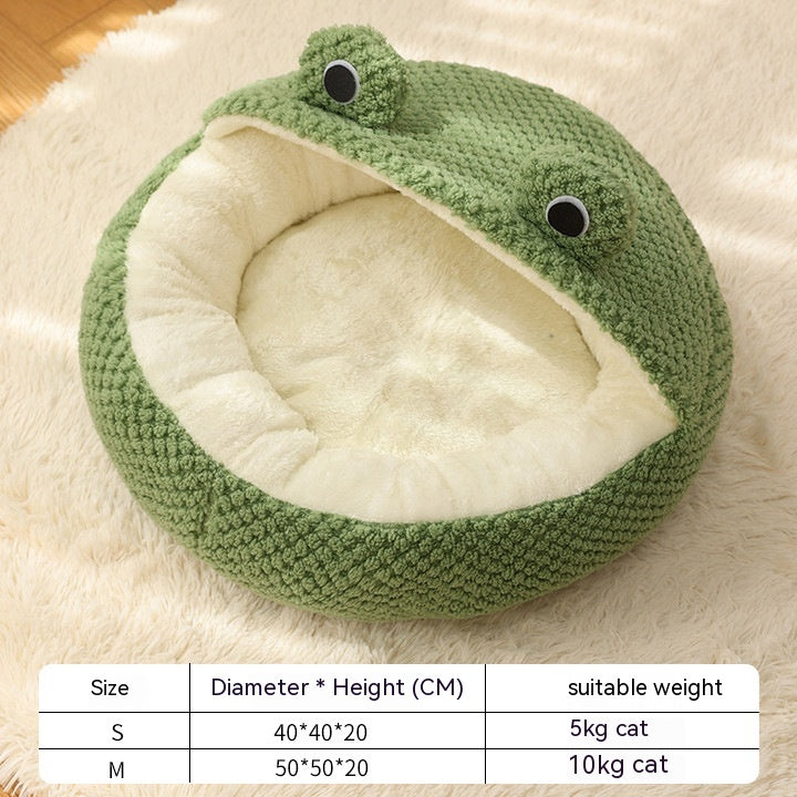 Plush Frog Dog Bed