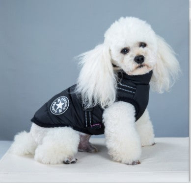 Dog coat with built-in harness